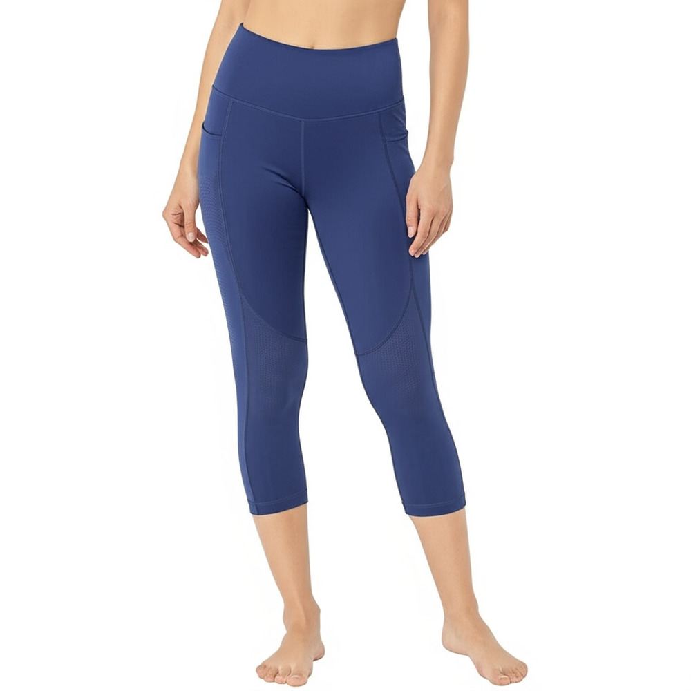 Ray Pose NWT Capri Leggings Size S Navy Blue High Waisted Side Pockets Active